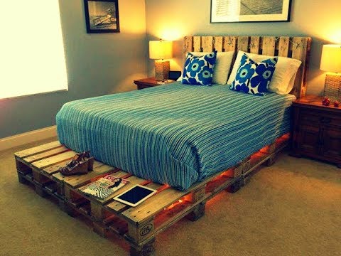 【DIY】海外で人気のパレットで手作りする「パレットベッド」がおしゃれでかわいい～”Pallet bed” is cute  to be handmade in the pa…