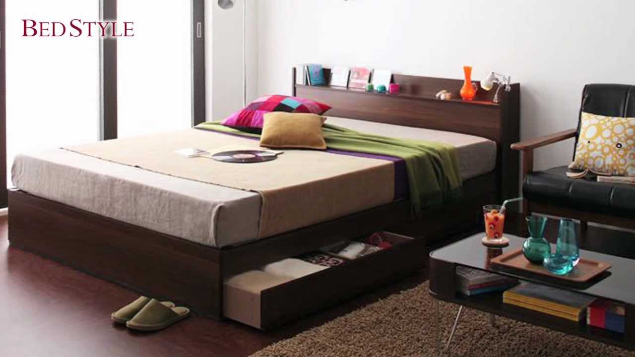 すっきりシンプルに暮らす贅沢 コンセント付き収納ベッド
